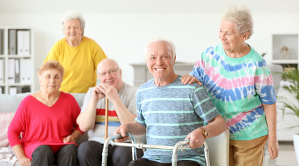 Happy senior people in nursing home