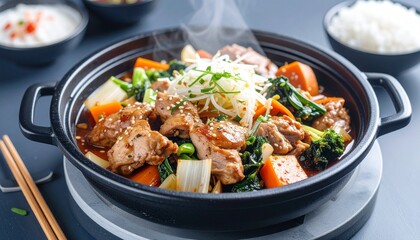 Fototapeta premium Korean Dak Galbi Spicy Chicken