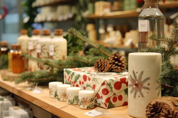 Refill Station with Christmas-Themed Eco Products