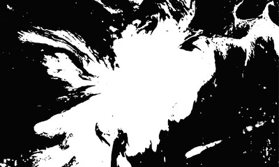 A lone figure stands at the edge of a vast, swirling vortex of black and white, caught between the darkness and the promise of the unknown, isolated on transparent background