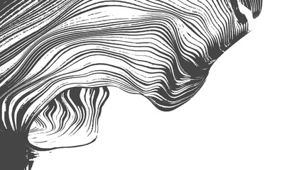 Abstract lines create a flowing, organic pattern, reminiscent of windswept dunes or rippling water, a minimalist design with a touch of natural elegance, isolated on transparent background