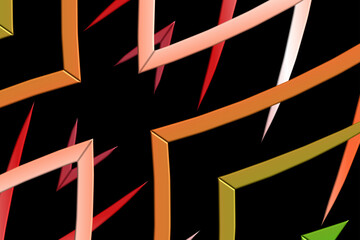colourful simple and abstract modern  line art	
