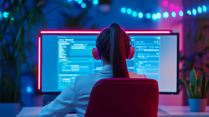 Office automation concept: worker observing rpa and saying goodbye to manual tasks