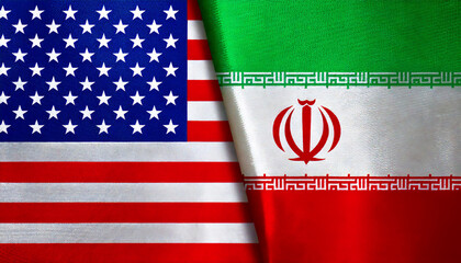 アメリカの国旗とイランの国旗(USA Flag & Iran flag.)

