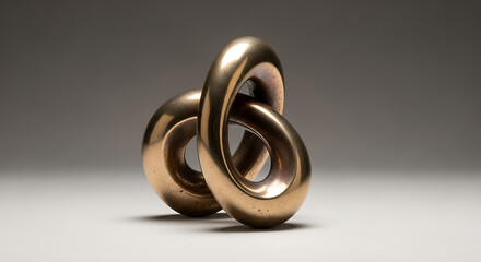 Small sculpture of abstract shape, isolated minimal design object