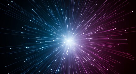 Radiant Burst, Abstract Light Trails Emanating from a Central Point