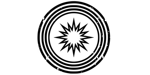 Obraz premium Decorative Engraving Seal Stamp Icon Circular Border Grunge Texture