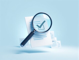 Magnifying glass over checklist document