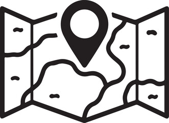 Map pin thin line icon set. Navigation, map, GPS minimal editable stroke icons
