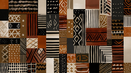 Variations of African motifs in earth tones