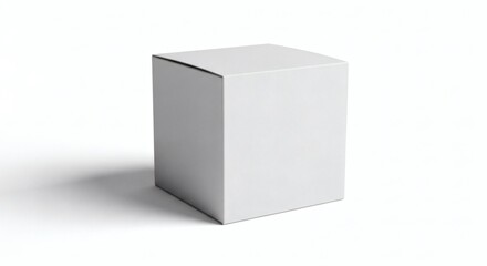 Blank White Square Box Mockup Isolated on White Background