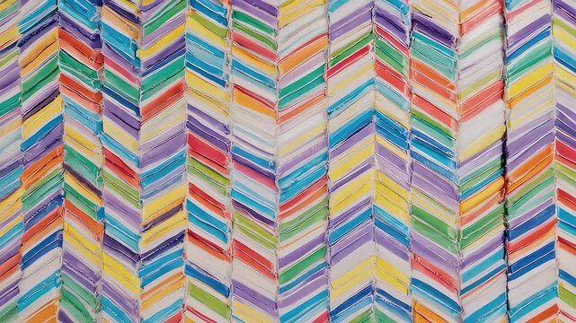 Colorful herringbone pattern, painted and textured effect