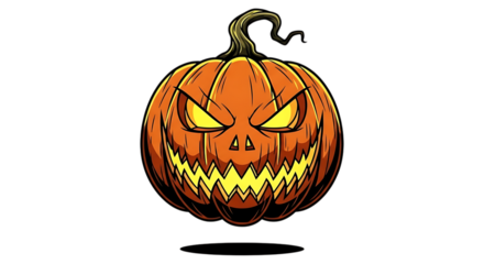 halloween pumpkin isolated on white transparent background