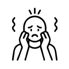 Ilustraci&oacute;n del icono vectorial de nervioso
