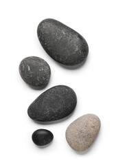 Composition with spa stones isolated on white background