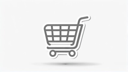 Shopping Cart Icon Vector Illustration on White Background.