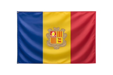 Andorra's vibrant national flag waving proudly symbolizing independence and rich cultural heritage with tricolor design