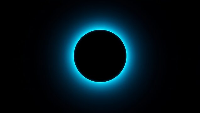 Total Solar Eclipse with Luminous Blue Corona in Deep Space