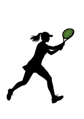 female padel player in visor swinging racket