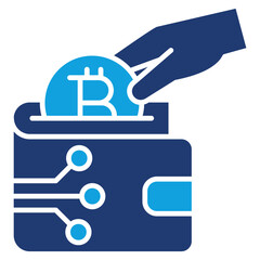 Obraz premium Cryptocurrency Flat Blue Icon