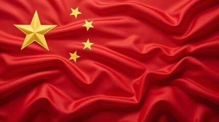Stunning texture of the Chinese national flag in rich red and gold, embodying pride, heritage and vibrant culture for global impact and design projects