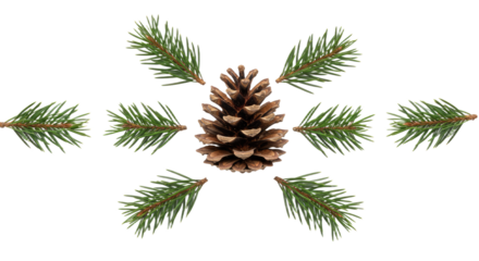 Pine Cone and Fir Branches Arrangement.