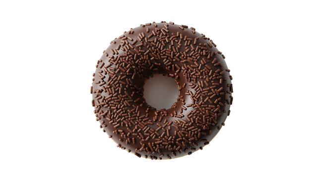 Delicious Chocolate Donut with Sprinkles, Sweet Pastry Treat, Dessert Food Photography