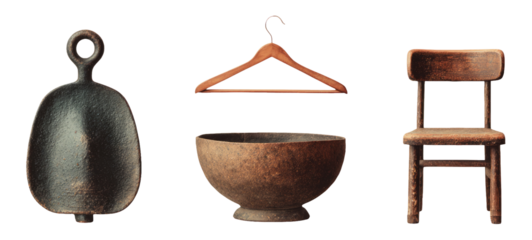 Isolated Vintage Objects on Transparent Background for Creative Design Projects