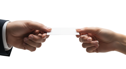 Exchanging Information Card Between Two Hands