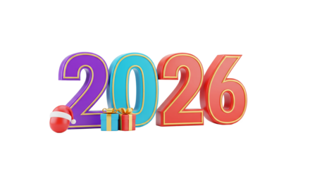 Festive 2026 New Year Celebration with Holiday Decorations and Gift Boxes