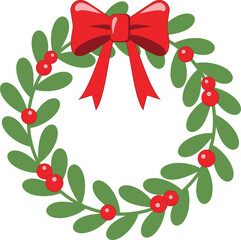 Christmas wreath with holly. 