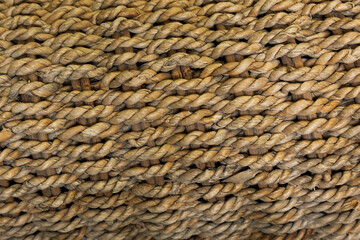 Detalle de un tejido con cuerdas de esparto, textura