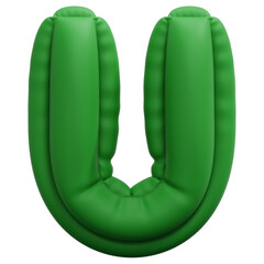 3D Inflated Green U Icon