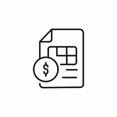 invoice bill file icon sign vector