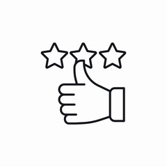 thumbs up rate stars icon sign vector