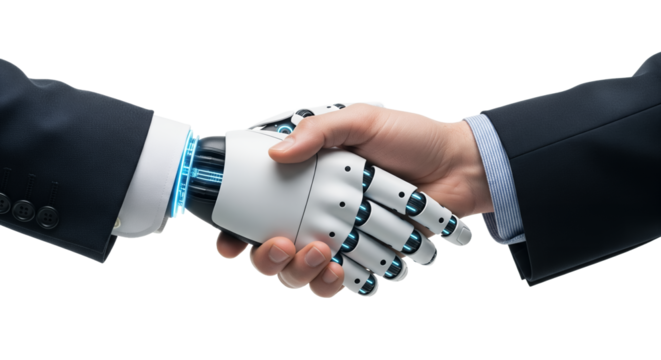 Human Handshake With Robotic Arm