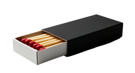 Matchbox Close-Up on White, Minimalist Composition for Design or Branding Elements