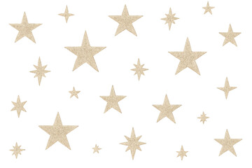 Obraz premium Gold glitter stars sparkling pattern with transparent background