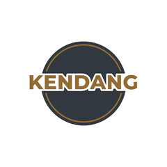 focused on main subject Kendang circle logo with bold typography.