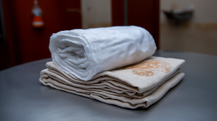 Soft Textile Throw Folded Natural Fabric Texture