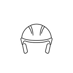 Fototapeta premium Sports helmet outline in minimalist design on white background 