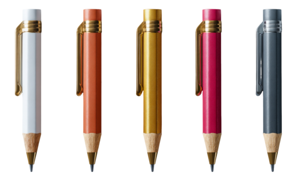 Isolated Colorful Pencils in Various Shades on Transparent Background for Art Use
