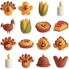 Thanksgiving bundle Collection of thanksgiving themed food decorations and treats