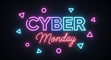 Obraz premium Massive Three Dimensional Glowing Cyber Monday Text Floating Above Detailed Circuit Board With Microchips And Vibrant Pink Blue Bokeh Light Effects For High Tech Online Shopping Discount Promotion 