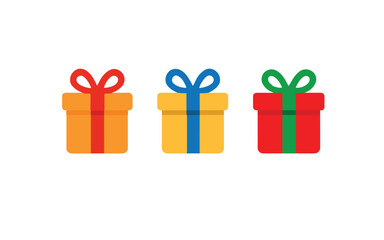 3 color Gift Box graphic vector design.
