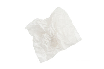 Crumpling white facial tissue, representing cold, flu, allergy symptoms, illness, and hygiene concepts, transparent background