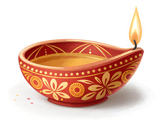 candles on a plate for Diwali design isolated on white background. high definition quality And vibrant color grading Available.