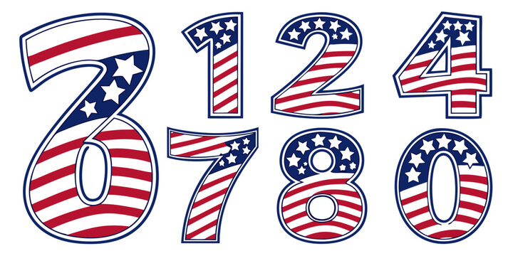 american flag font 1 to 9 flag, british, white, united, london, united kingdom, kingdom, flags, national, union, illustration, britain, symbol, usa, uk, england, blue, red, america, vector, sign, unio