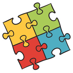 colorful puzzle pieces on white, challenge, metaphor, pieces, idea, teamwork, 3d, puzzle, jigsaw, business, game, toy, link, strategy, symbol, group, fit, four, team, missing, part, success, 