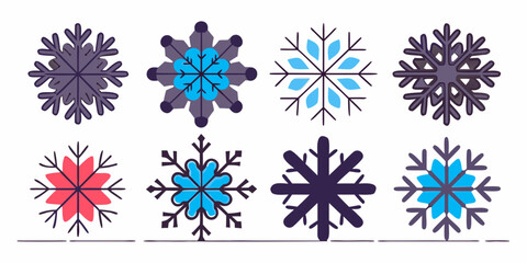 set of vector snowflakes, blue, season, ornament, design, pattern, snowflakes, snowflake, christmas, winter, vector, snow, decoration, ice, set, star, xmas, illustration, cold, 